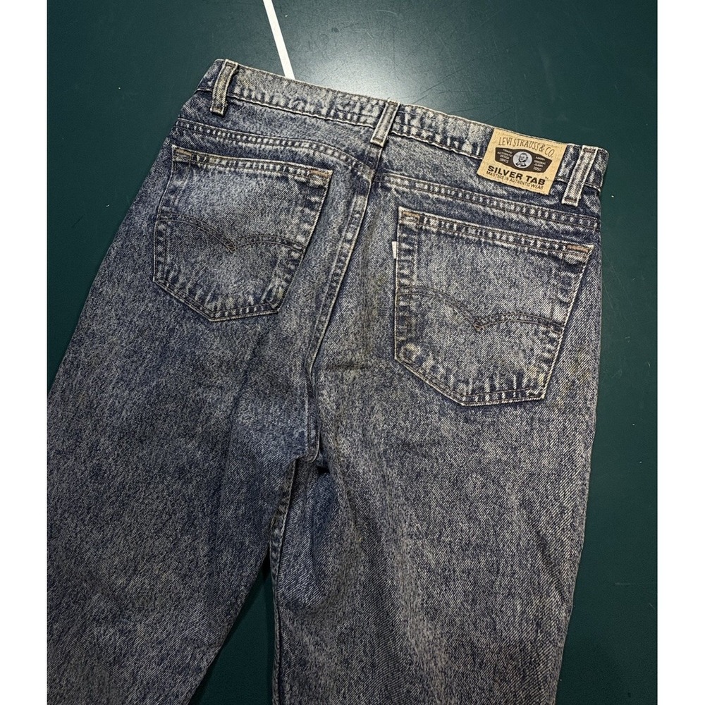 Vintage LEVIS 512 Silvertab Jeans Men 32x34 Slim Taper Acid-Wash 90s Made In USA
